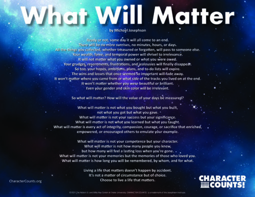 45-1900 Poem Posters - What Will Matter