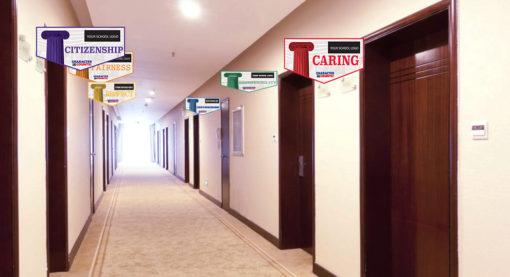 Hallway signs. Character Counts - character education curriculum, lessons, and activities