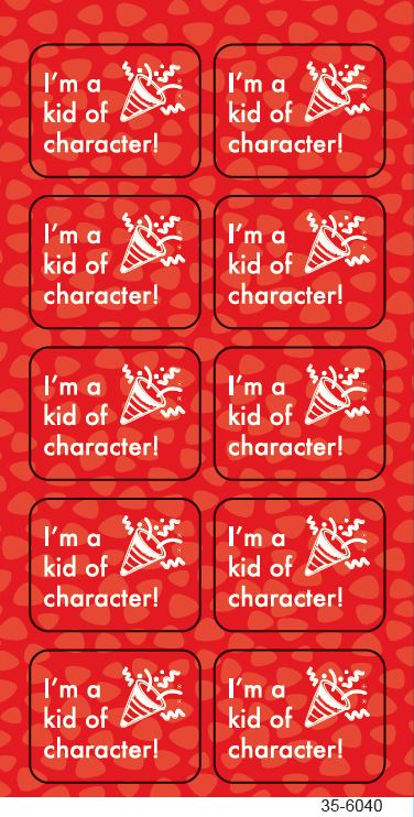 35-6040 CHARACTER COUNTS! Sticker Pack - Kid