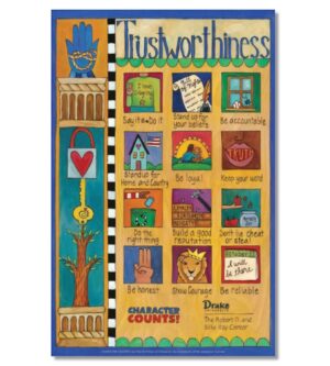 Six Pillars of Character Wooden Plaques