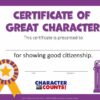 Citizenship - Great Character Certificate