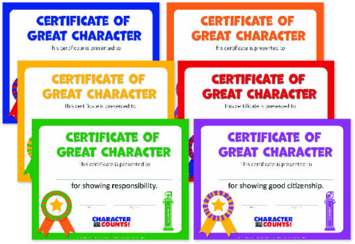 Great Character Certificates - Composite