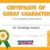 Respect - Great Character Certificate